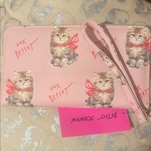 Betsey Johnson Pink Kitten Wristlet
